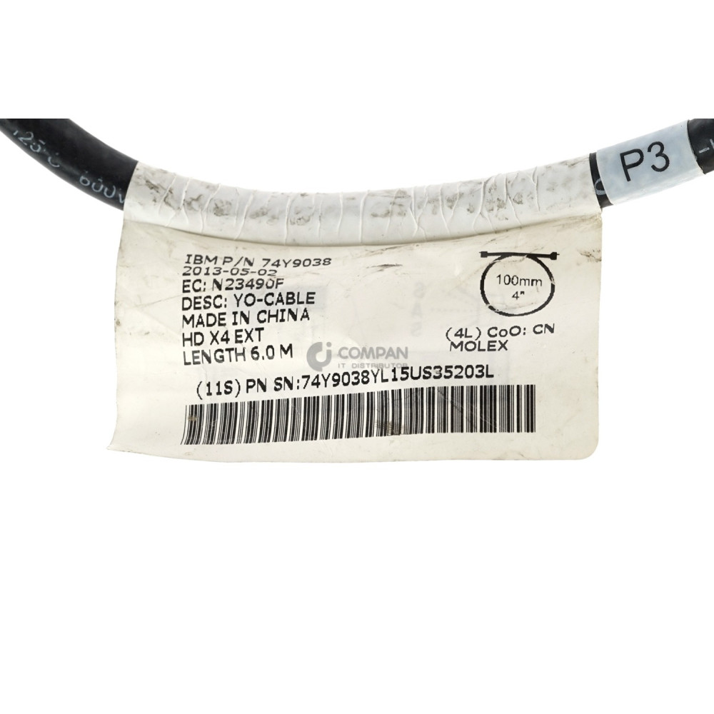 74Y9038 IBM MINI SAS HD 12G TO 2X MINI SAS 6G EXTERNAL YO CABLE 6M FOR POWER8 -